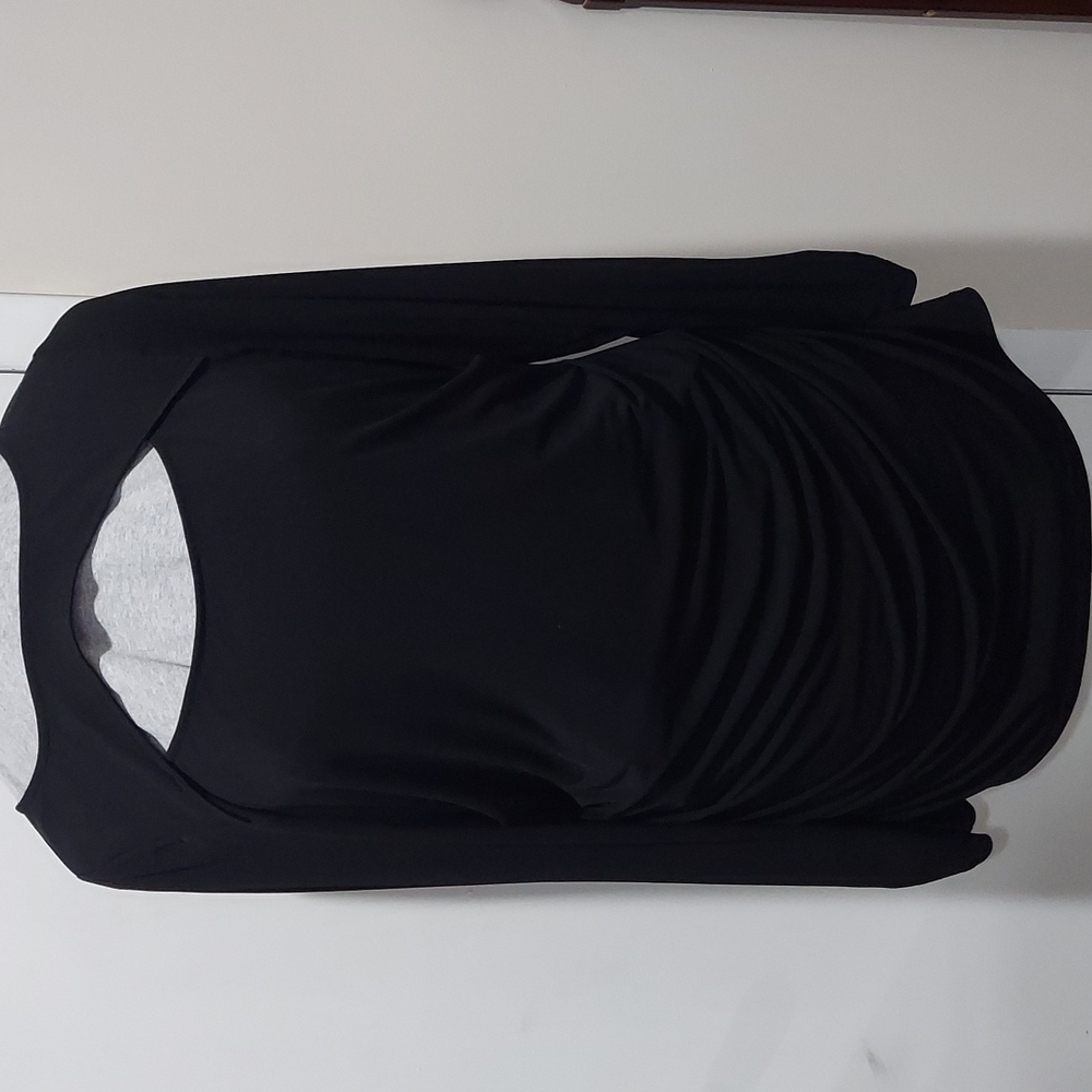 Lane Bryant Black Ruched Tunic Top